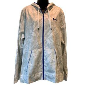 Men's Under Armour UA White & Gray Camo Loose Athletic Zipper Classic Jacket MED